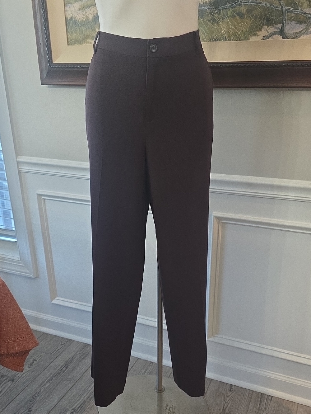 Chaps Men's Straight-Leg Dress Pants in Dark Brown